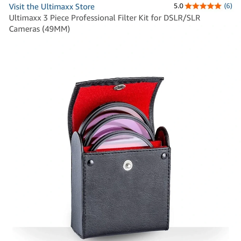 49mm Professional 3 PC Filter Kit - Black and Purple